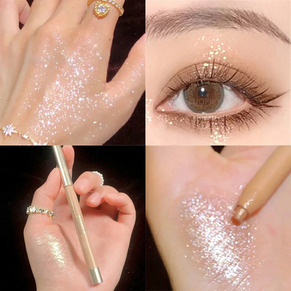 Sweet Mint Lying Silkworm Pencil Galaxy Glitter Eyeshadow Pen Long-lasting Waterproof Shiny Eyeliner