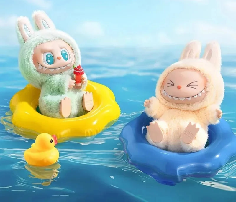 Authentic Pop Mart Labubu Sitting Party Series Vinyl Plush Blind Box Figurine Pendant