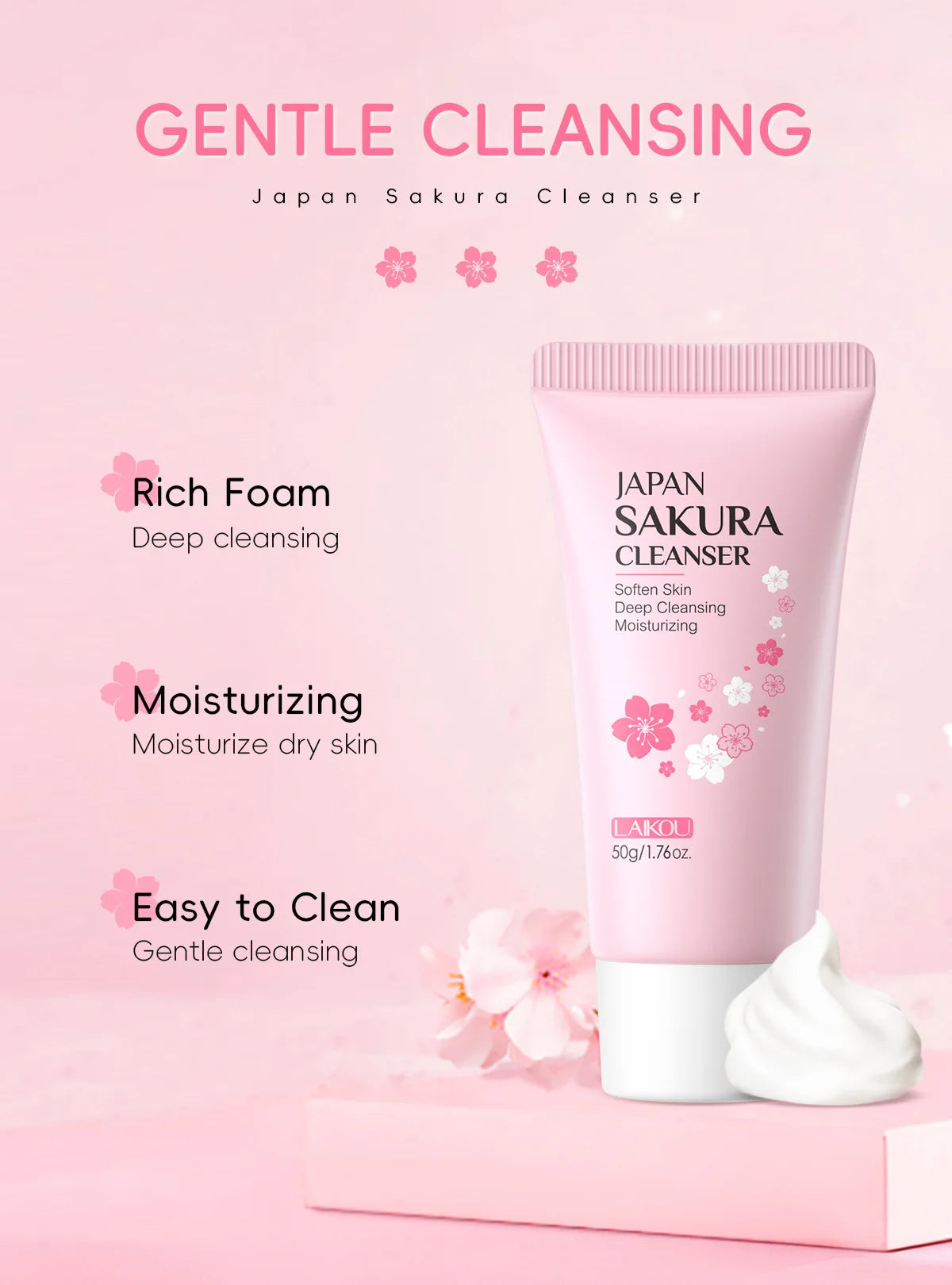 LAIKOU Sakura Facial Cleanser Vervelle