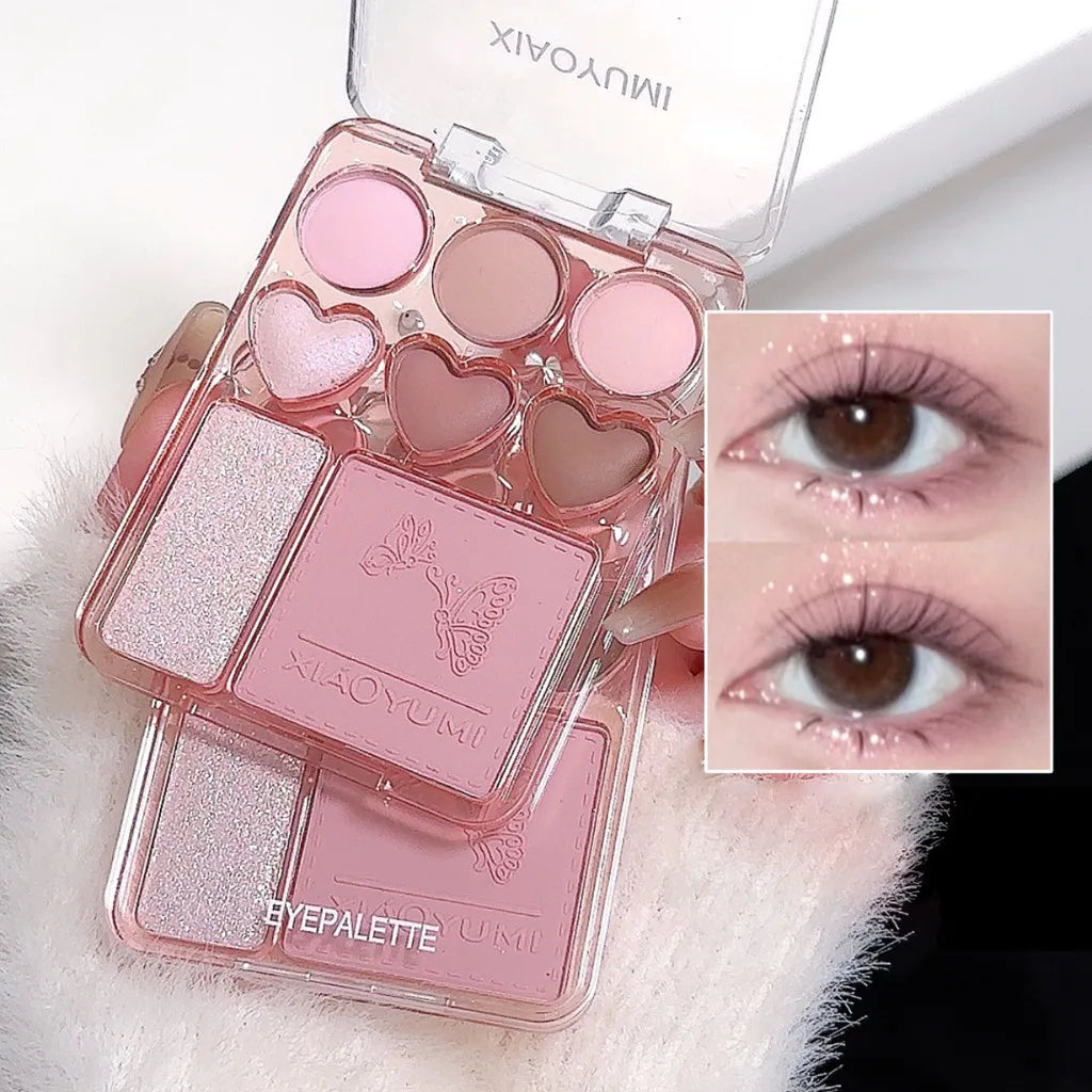 8-Color Love Eyeshadow Palette Blush & Highlighter Combo