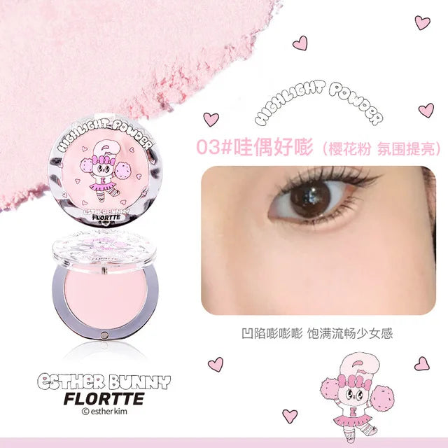 FLORTTE BUNNY Single Highlight Powder Facial Highgloss Natural Brightening