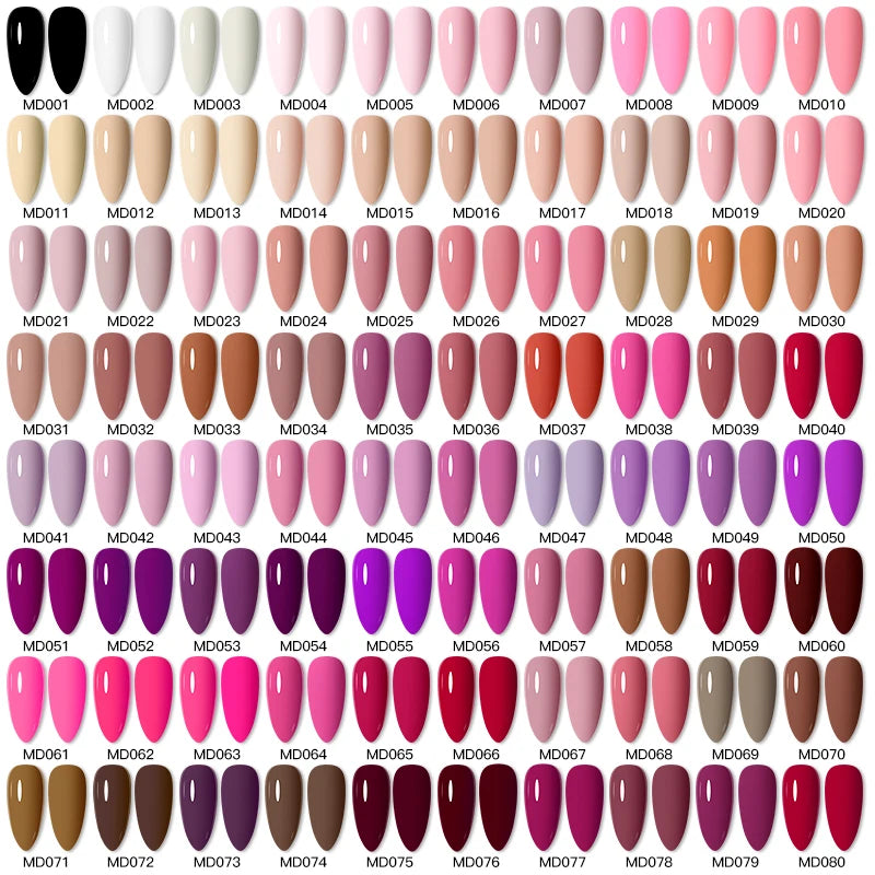 6PC Gel Nail Polish Set Nude Pink Red Glitter UV Gel