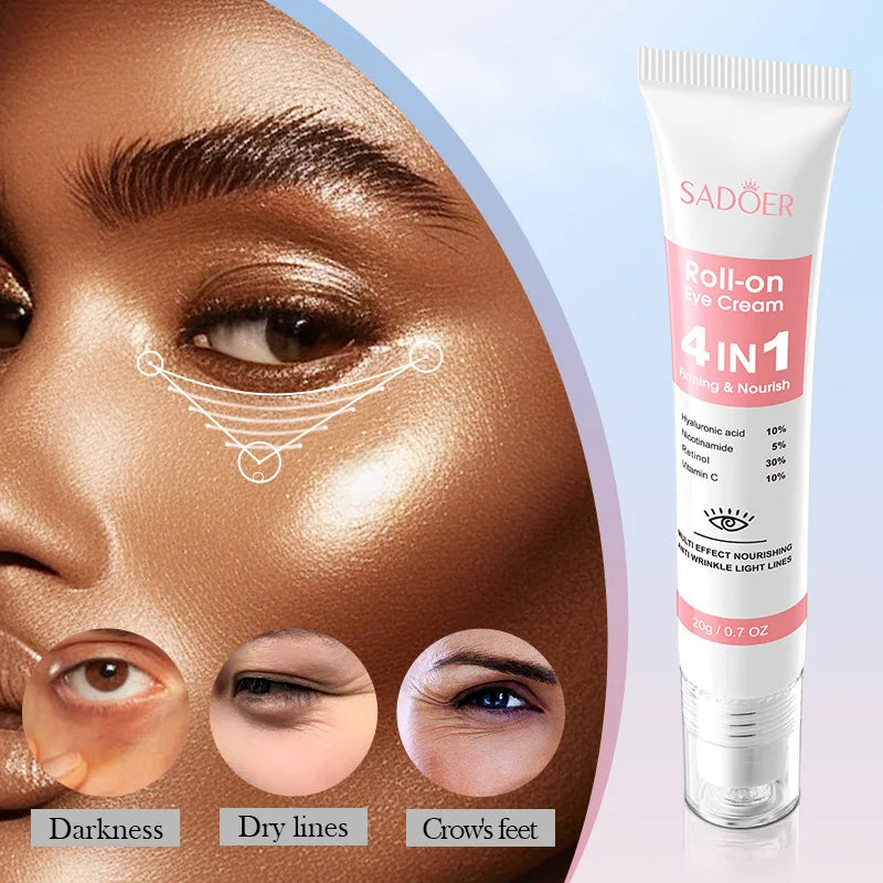 SADOER 4in1 Roll-on Moisturizing Eye Cream Anti Dark Circles Eyes Bags