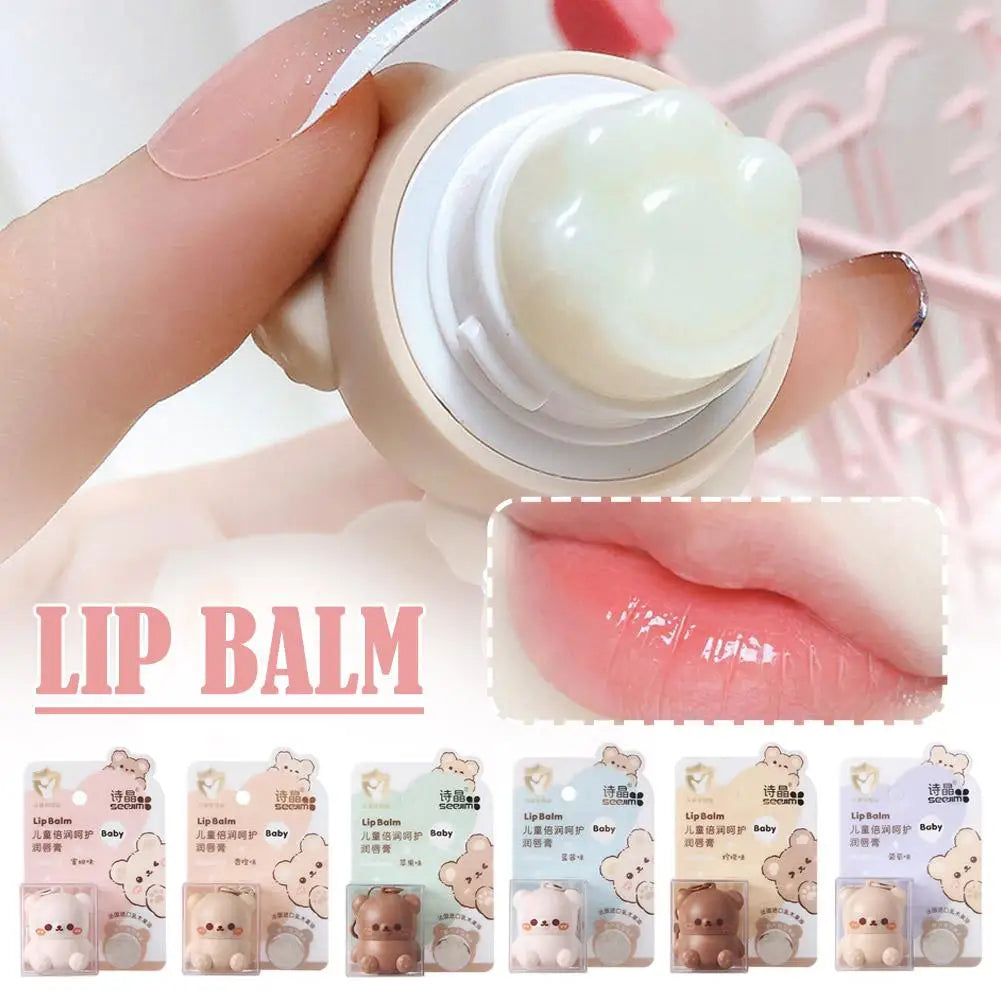 Children Fruity Lip Balm Cute Little Bear Lip Balm For Baby Moisturizing