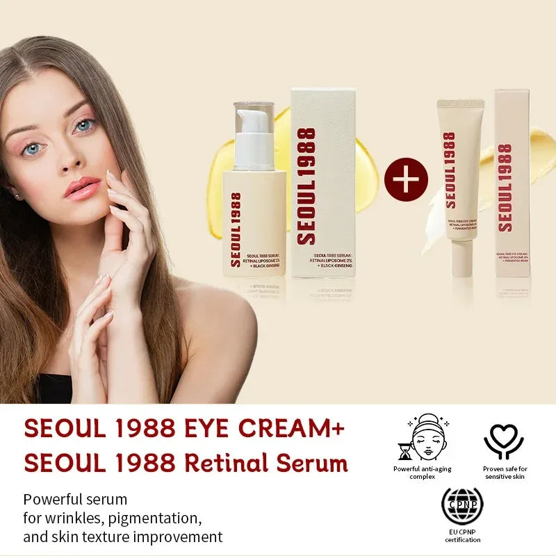 Hydrating & Brightening Set – Retinol, Ginseng Face Serum & Eye Cream Vervelle