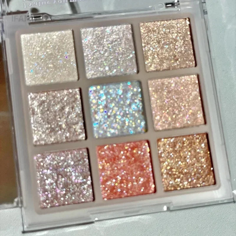 9Colors Glitter Eyeshadow Palette Earth Color Pearlescent Eye Shadow Shimmer