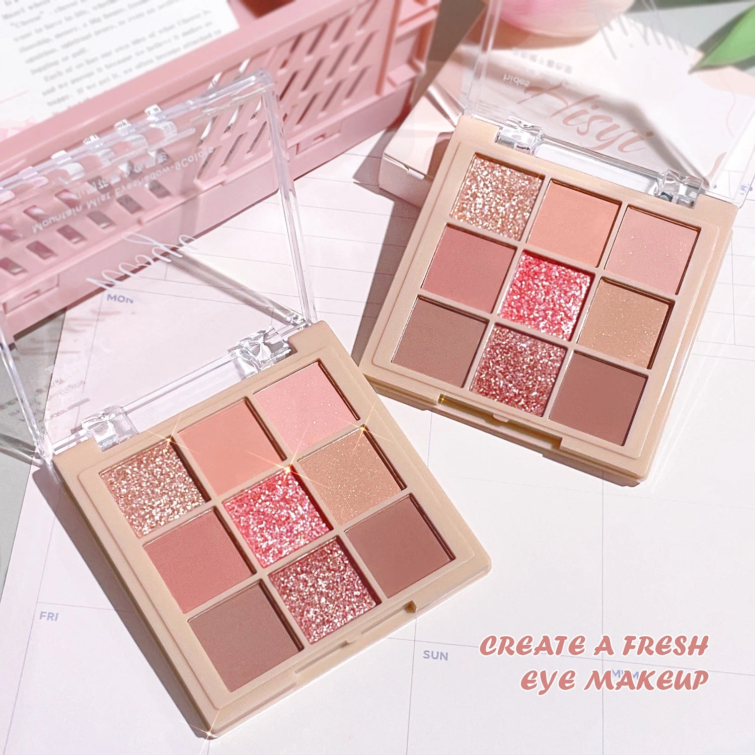 Nine-color eye shadow plate Matte pearl light flash hot color daily suitable for novices Multi-function