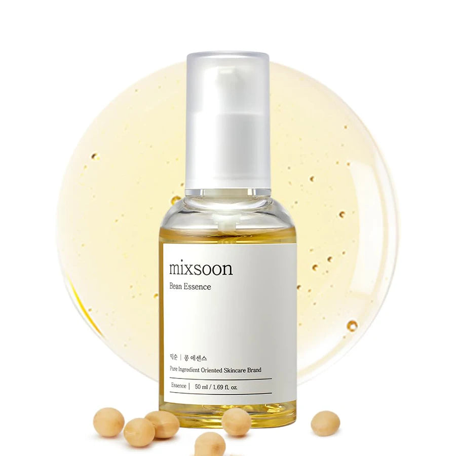 Mixsoon bean essence exfoliating moisturizing hydrating Korean skin care glass hyaluronic acid