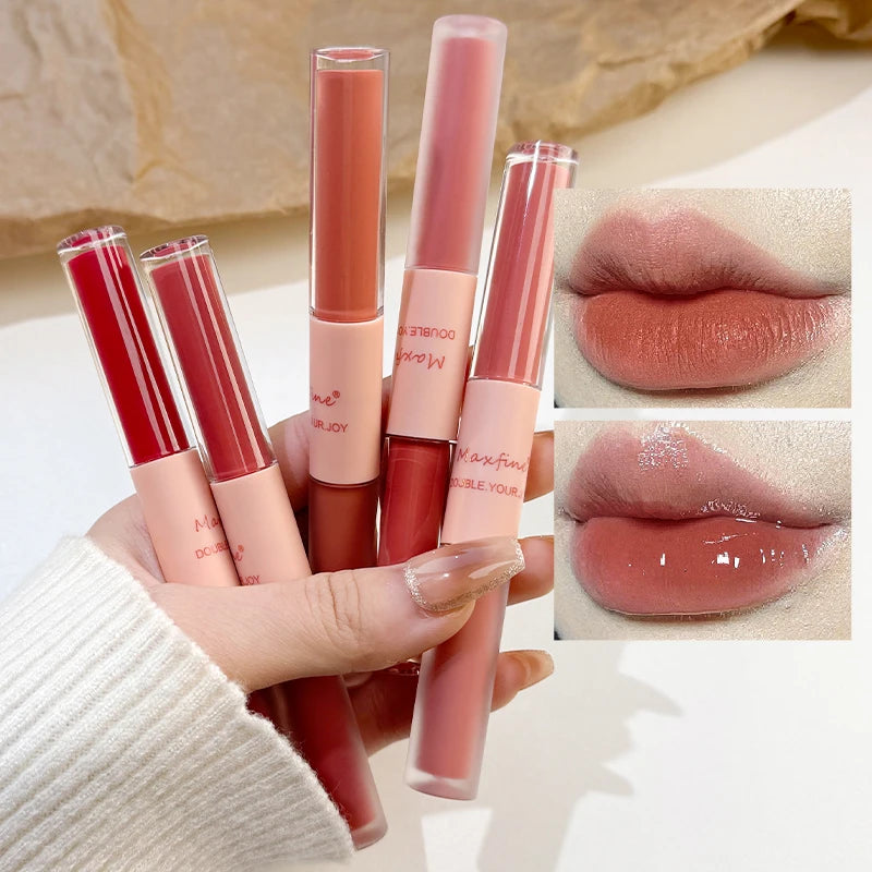 Matte Mirror Double Ended Lip Gloss Velvet Texture