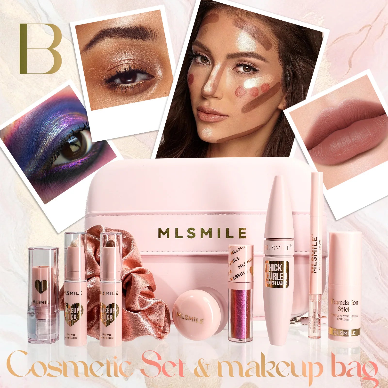 Makeup Kit with Organizer – Lipstick, Eyeshadow & More