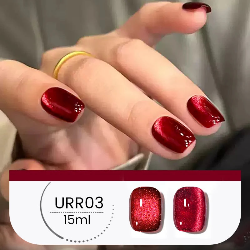 UR SUGAR 15ml Jelly Pink Cat Magnetic Gel Nail Polish Glitter ICE Soak Off Ceramic UV Gel