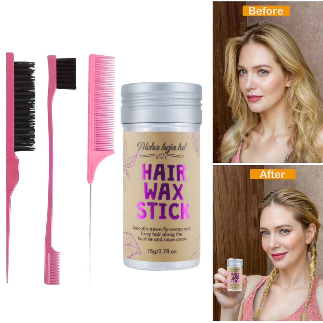 Hair Wax Stick Flyaway Control for Natural Styling Vervelle