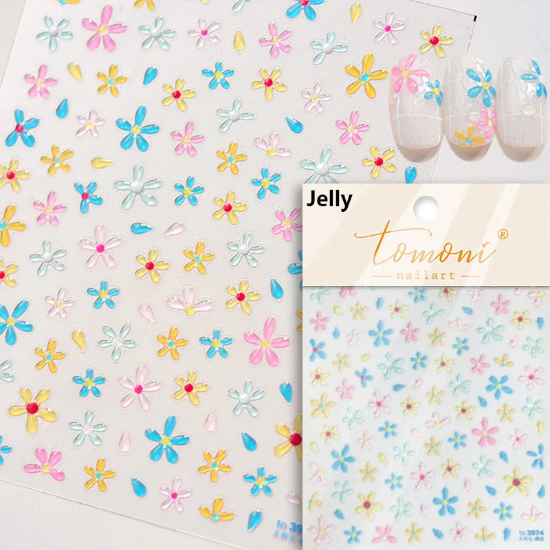 1 Pack 5D Green Four-Leaf Clover Nail Art Stickers