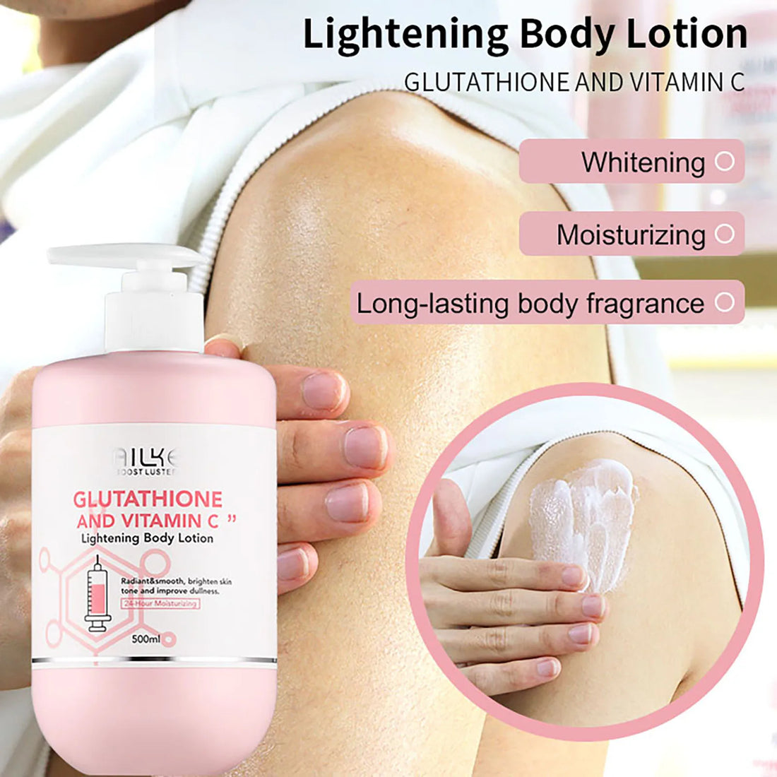 AILKE Whitening Skin Care Cream, Lightening Lotion, Remove Dark Spots With Glutathion, Shea Butter, Moisturizing Body Cream