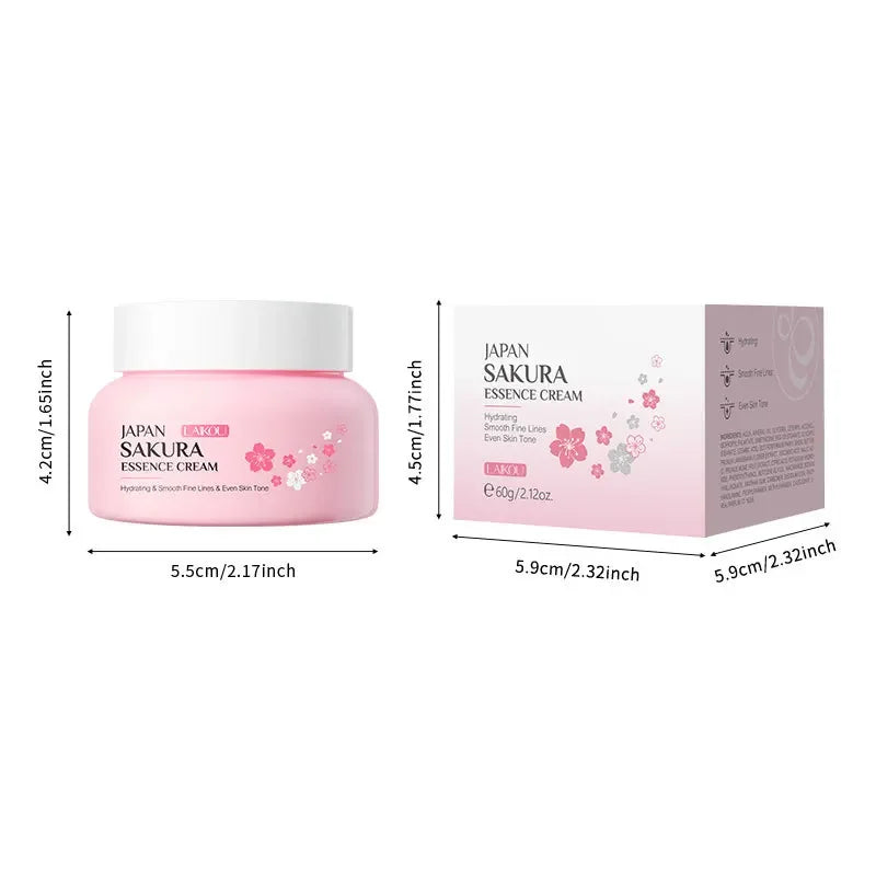 LAIKOU Japan Sakura Essence Cream Cherry Blossom Facial Cream Moisturizing Brighten Skin Care 60g