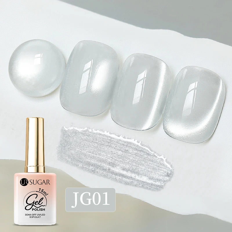 UR SUGAR 15ml Water Light Cat Magnetic Gel Nail Polish Champagne Crystal