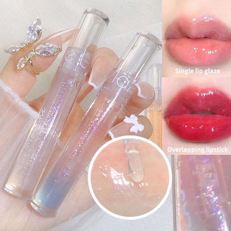 6 Color Mirror Lip Glaze Water Transparent Jelly Gloss Water Light Bright