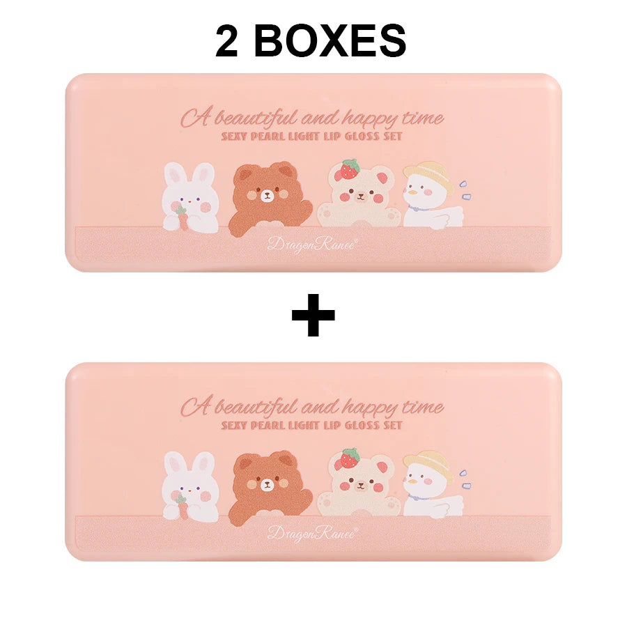 set Shimmering Lip Glosses, Easy to Apply, Lip Glaze, Lipstick, Non-Stick Cup, Non-Fading