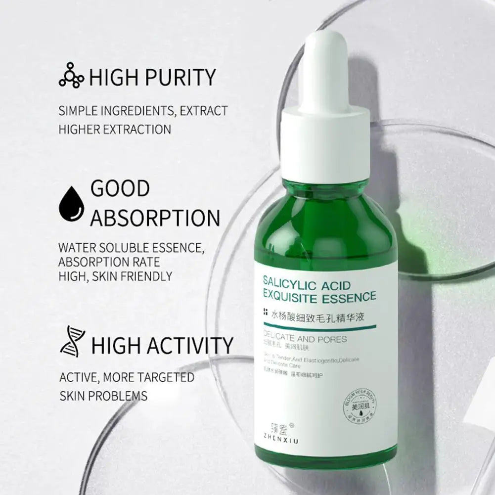 Salicylic Acid Pore Shrinking Essence Anti-acne Exfoliating Blackhead Remover Face Spot Removal Essence Beauty Health Skin Care