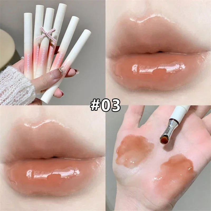 Watery Lip Gloss Iron Brush Head Jelly Lipgloss Moisturizing Lip Tint Lipstick Nature