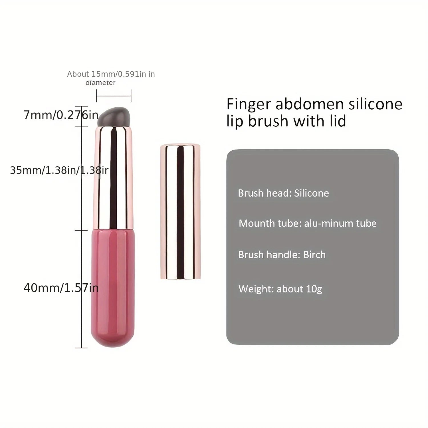 Portable Silicone Lip Brush with Cover