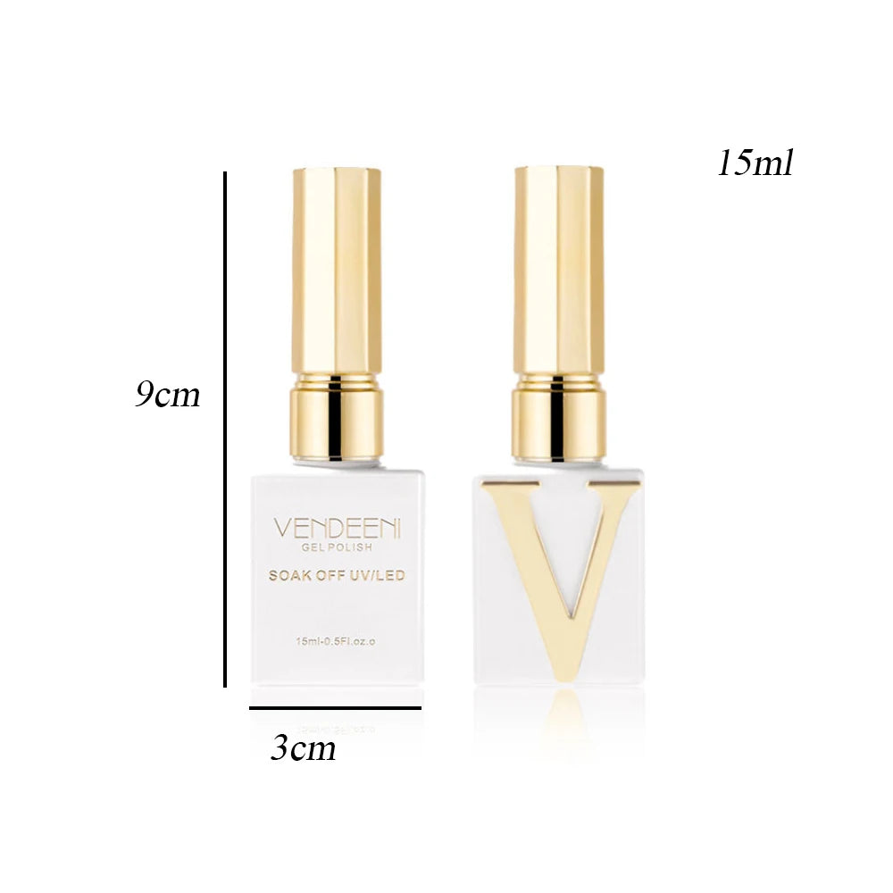 Vendeeni 5 Colors/set Pure Golden Crystal Cat Eye Gel Nail Polish UV LED Transparent