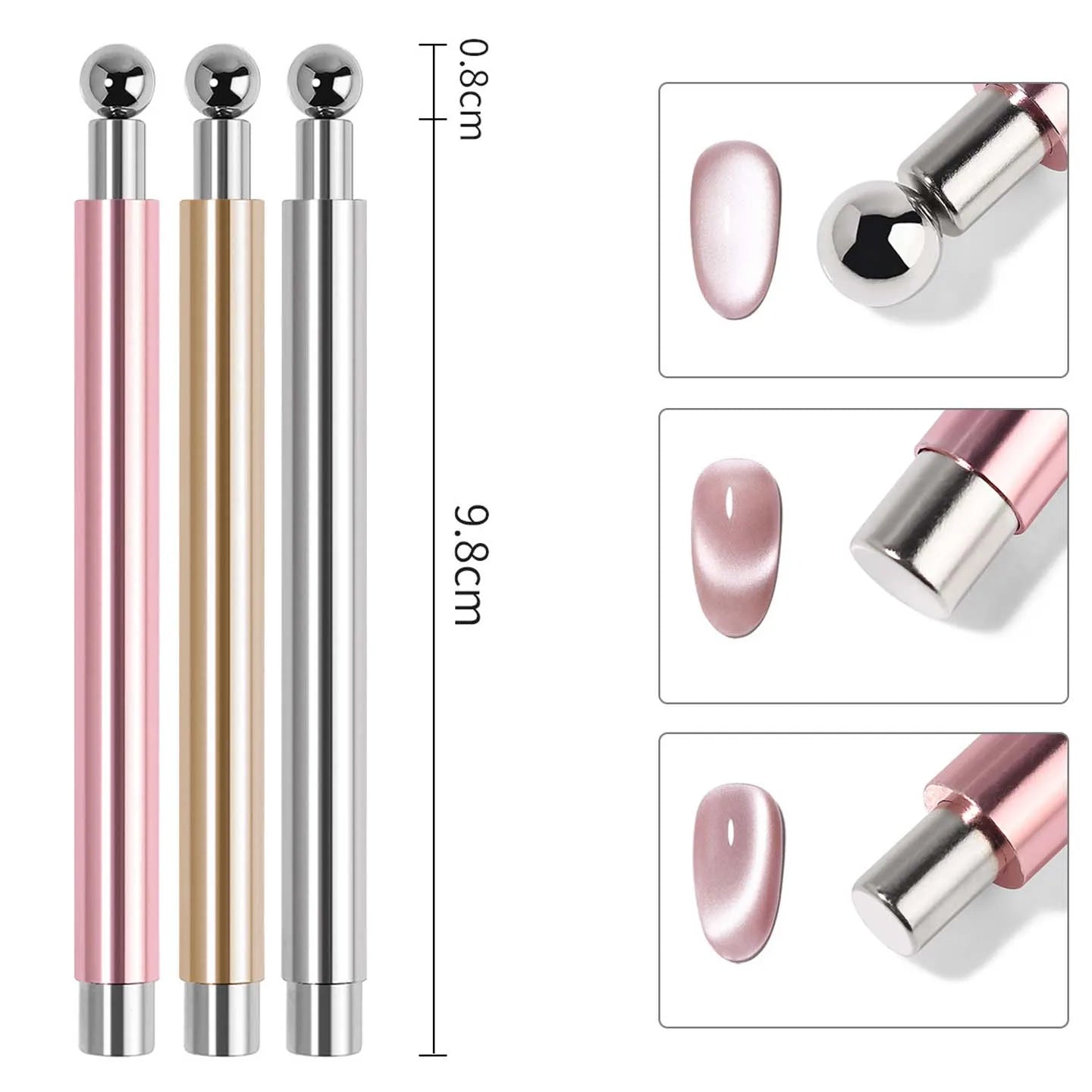 Nail Art Nail Magnetic Stick Cat Eye Magnetic Ball Aluminum Handle Cylindrical UV Gel Magnet