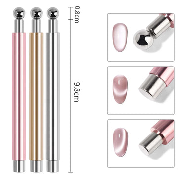 Nail Art Nail Magnetic Stick Cat Eye Magnetic Ball Aluminum Handle Cylindrical UV Gel Magnet