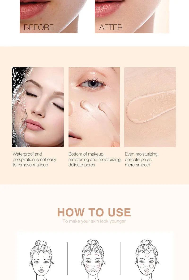 Liquid Foundation – Natural Coverage, Conceals Blemishes & Flaws Vervelle