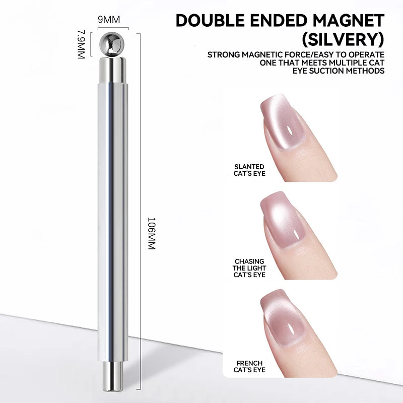 Nail Art Nail Magnetic Stick Cat Eye Magnetic Ball Aluminum Handle Cylindrical UV Gel Magnet