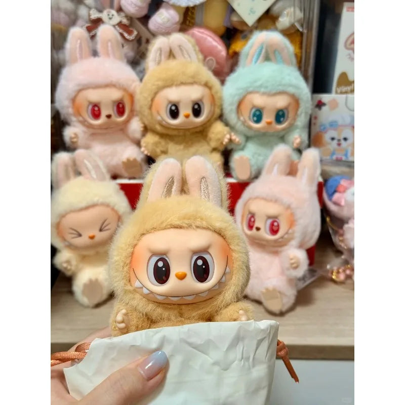 Authentic Pop Mart Labubu Sitting Party Series Vinyl Plush Blind Box Figurine Pendant