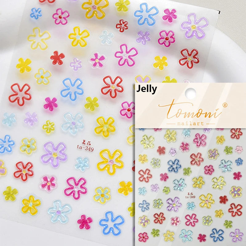 1 Pack 5D Green Four-Leaf Clover Nail Art Stickers