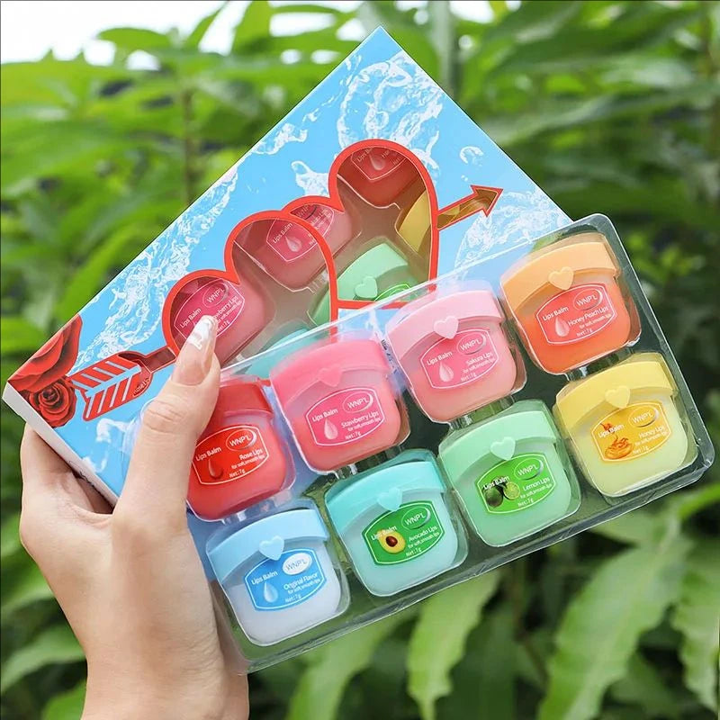 8pcs Natural Lip Balm Set – Moisturizing & Anti-Cracking