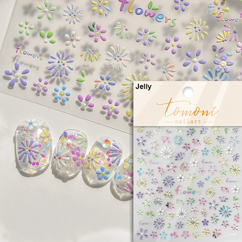 1 Pack 5D Green Four-Leaf Clover Nail Art Stickers