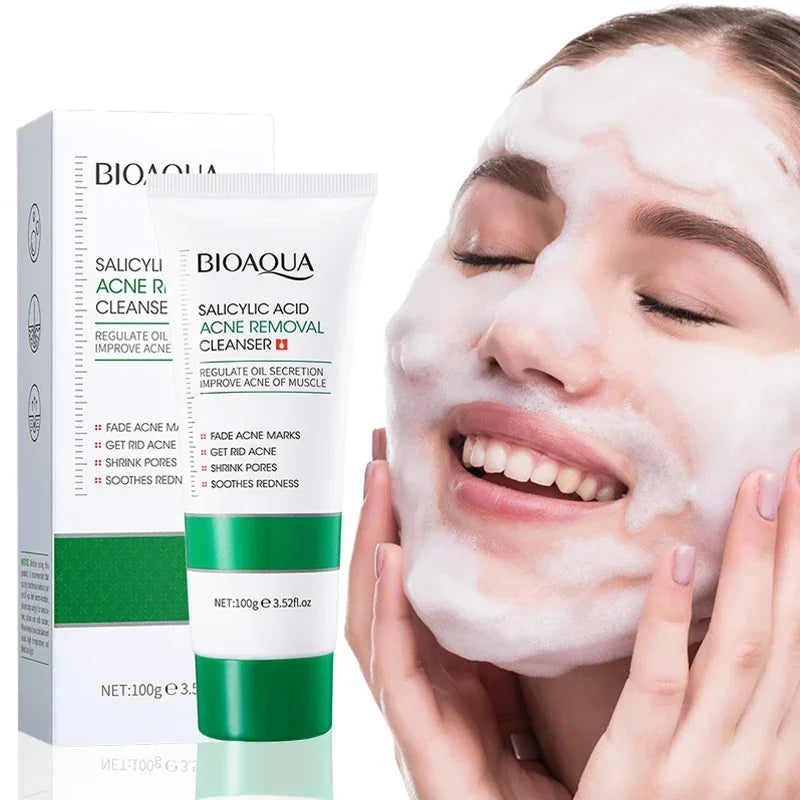BIOAQUA Salicylic Acid Facial Cleanser Acne Treatment Moisturizing Oil Control