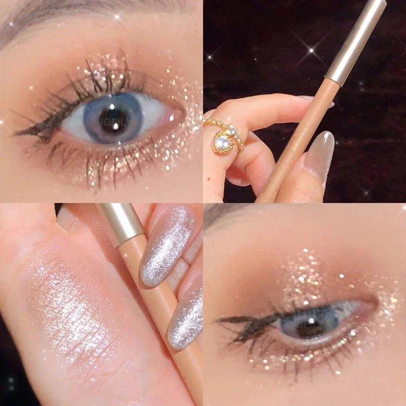 Sweet Mint Lying Silkworm Pencil Galaxy Glitter Eyeshadow Pen Long-lasting Waterproof Shiny Eyeliner