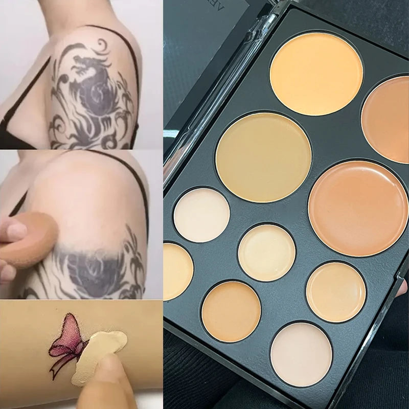 10-Color Concealer Palette for Dark Circles & Contouring