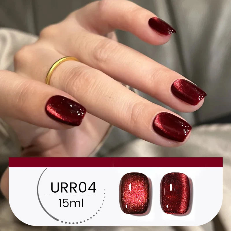 UR SUGAR 15ml Jelly Pink Cat Magnetic Gel Nail Polish Glitter ICE Soak Off Ceramic UV Gel