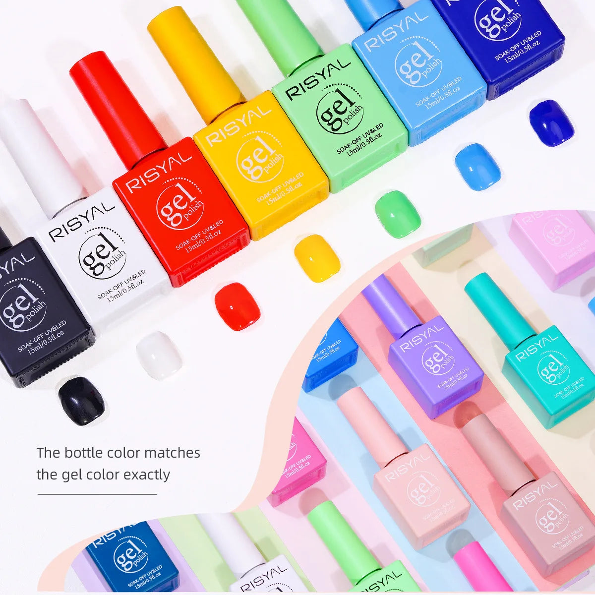 RISYAL Multicolor 176 Colors Nail Gel Polish Set Solid Color 2025 New Hot Sale Nail Art