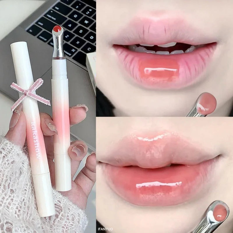 Watery Lip Gloss Iron Brush Head Jelly Lipgloss Moisturizing Lip Tint Lipstick Nature