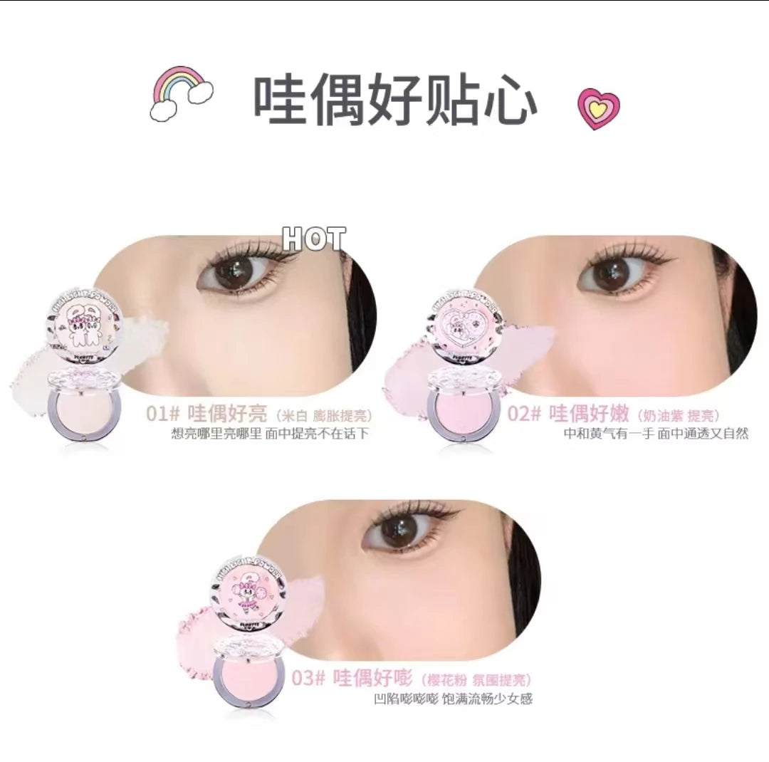 FLORTTE BUNNY Single Highlight Powder Facial Highgloss Natural Brightening