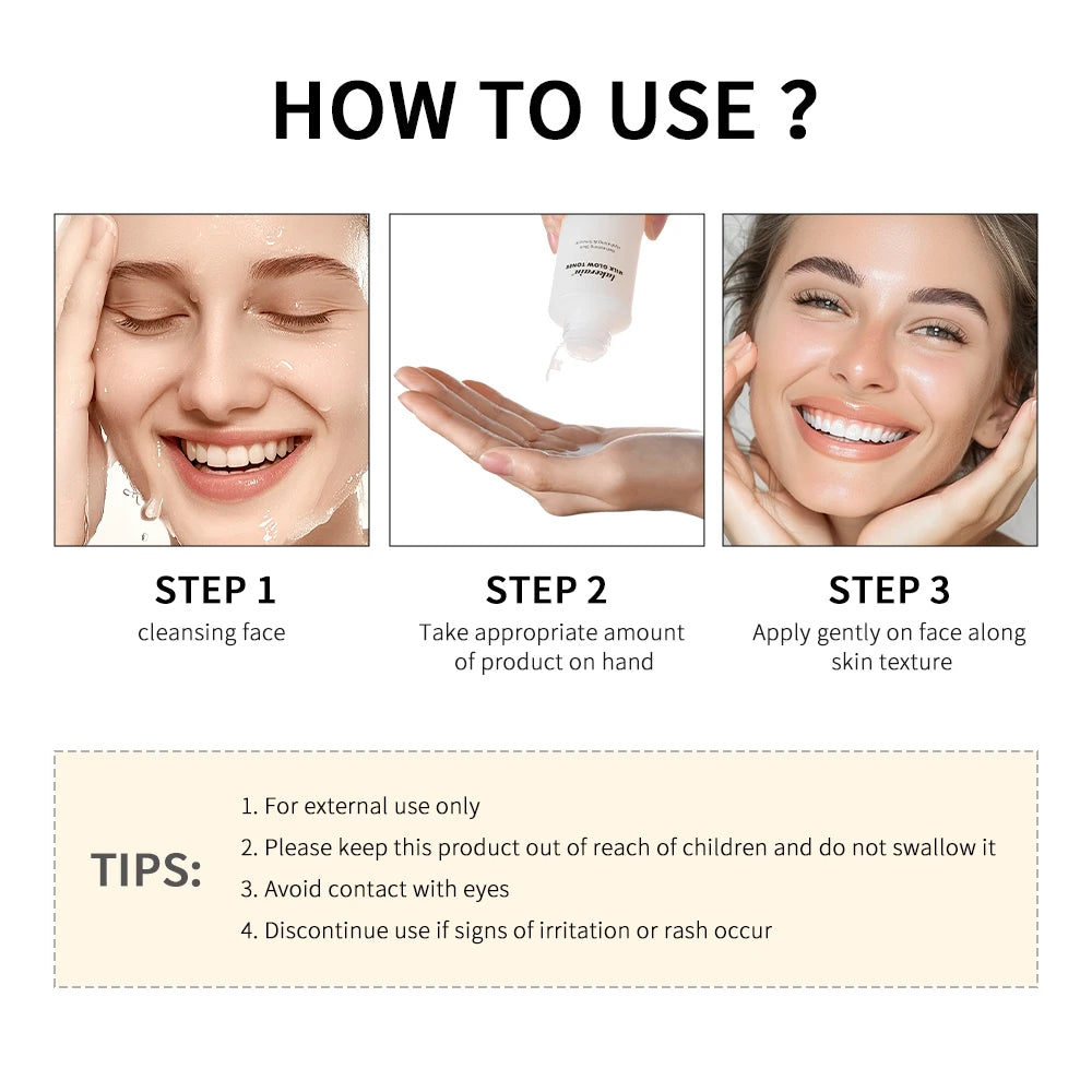 Milk Glow Toner Brightening Moisturizing Skin Care Vervelle