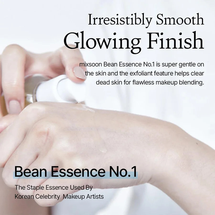 Mixsoon bean essence exfoliating moisturizing hydrating Korean skin care glass hyaluronic acid