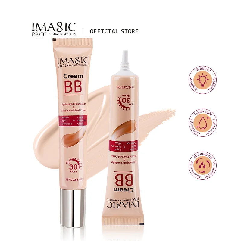 IMAGIC BB Cream Foundation – Lightweight SPF30 Sunscreen, Long-Lasting Glow Vervelle