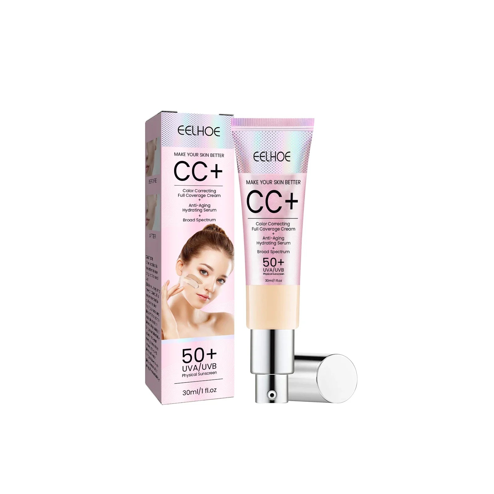 1/2/3pcs CC Cream Foundation Waterproof Brighten Moisturizing Foundation Concealer Oil-Control