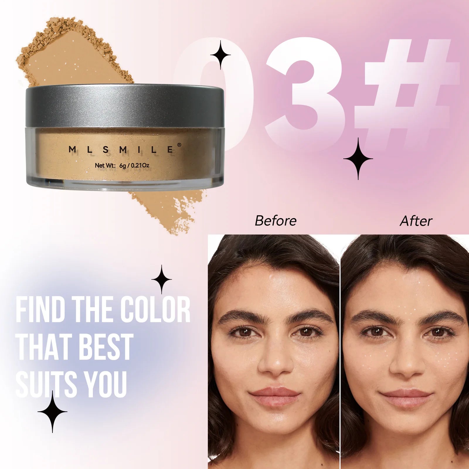 7 Color Luxury Pearl Loose Powder for Women Face Foundation