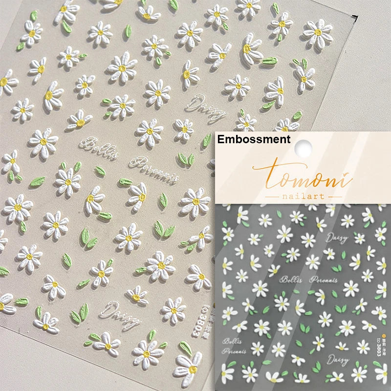 1 Pack 5D Green Four-Leaf Clover Nail Art Stickers