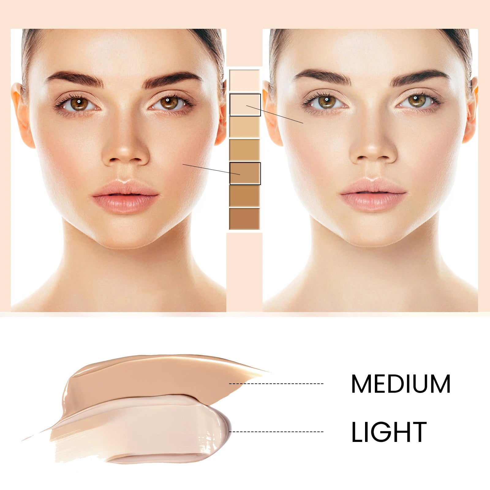 1/2/3pcs CC Cream Foundation Waterproof Brighten Moisturizing Foundation Concealer Oil-Control
