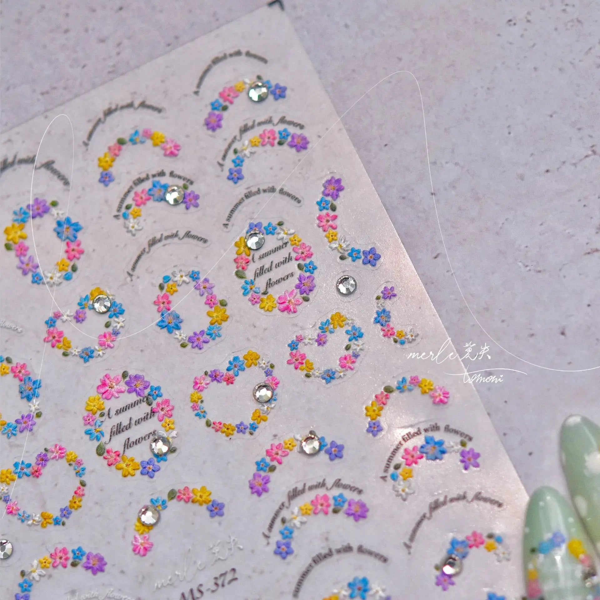 1 Pack 5D Green Four-Leaf Clover Nail Art Stickers