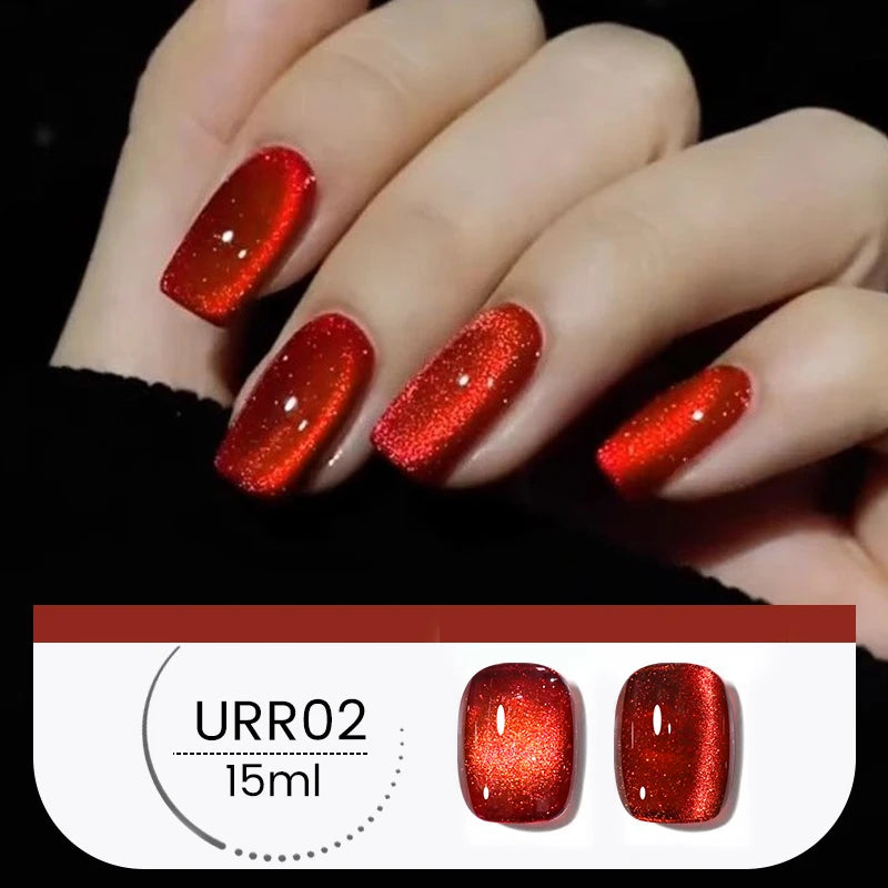 UR SUGAR 15ml Jelly Pink Cat Magnetic Gel Nail Polish Glitter ICE Soak Off Ceramic UV Gel